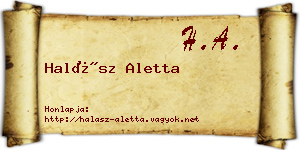 Halász Aletta névjegykártya