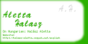 aletta halasz business card